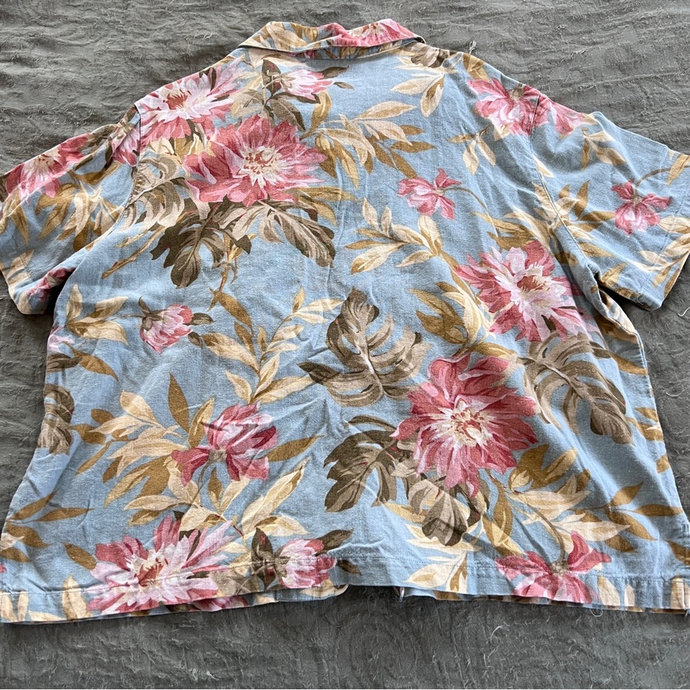 Blair Women’s Linen Blend Floral Lightweight Button Up Shirt Size XL - Picture 8 of 8
